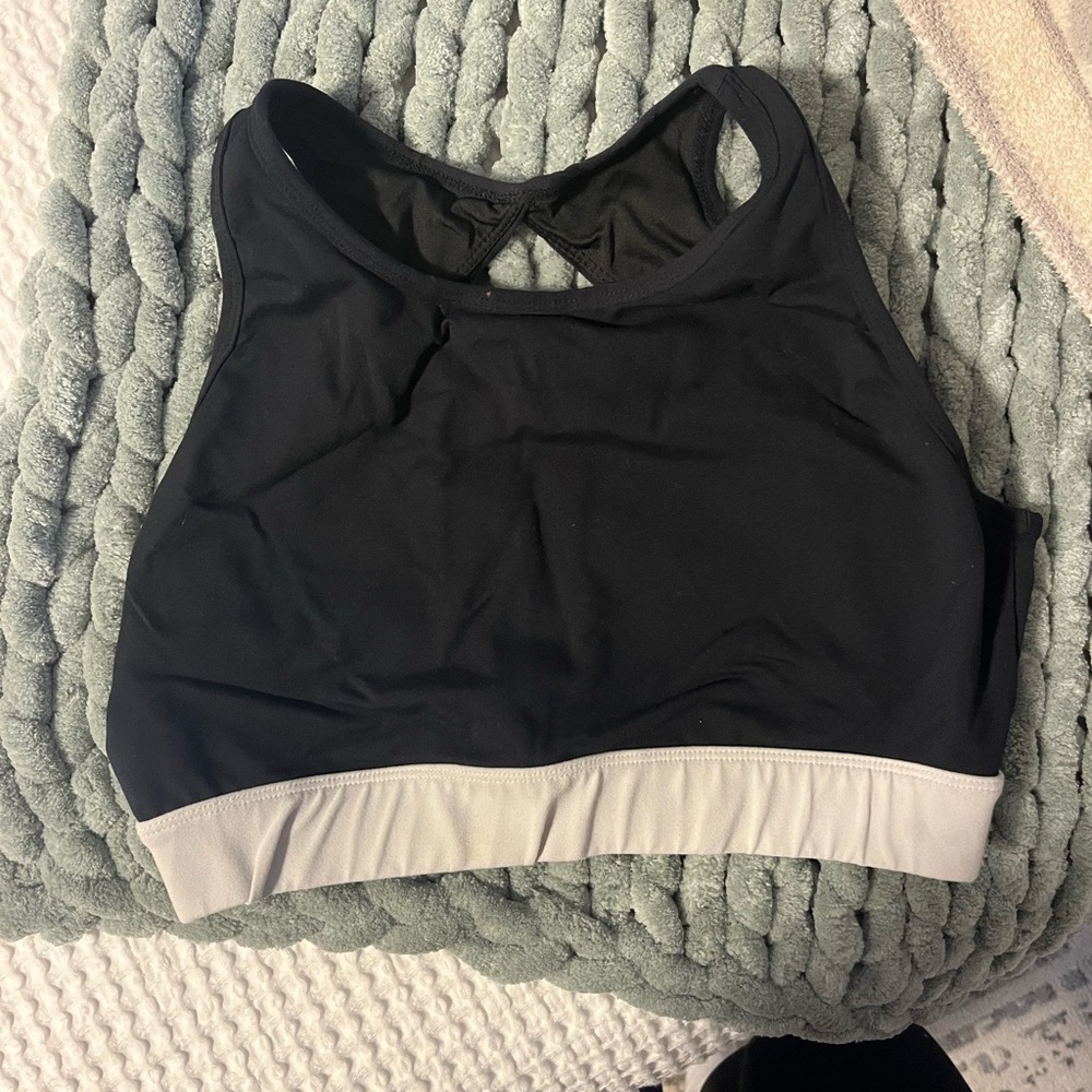 NVGTN black open back sports bra